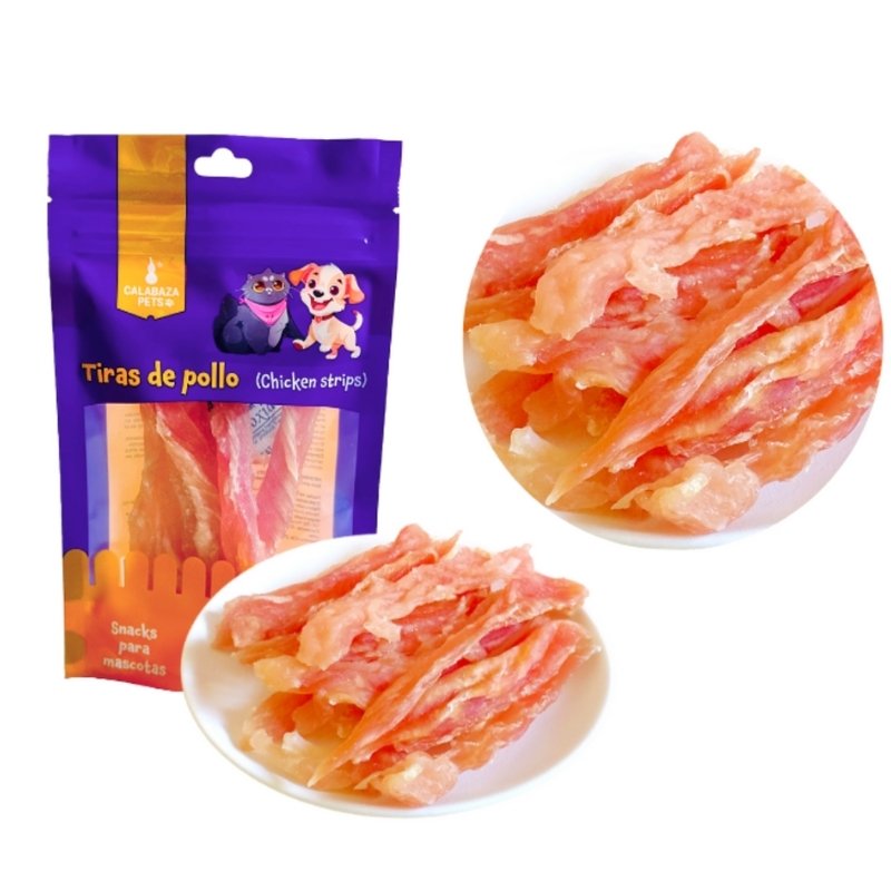 Tiras de pollo deshidratadas